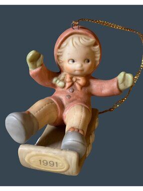 Enesco Memories of Yesterday Ornament S'NO USE LOOKIN' BACK NOW 1991